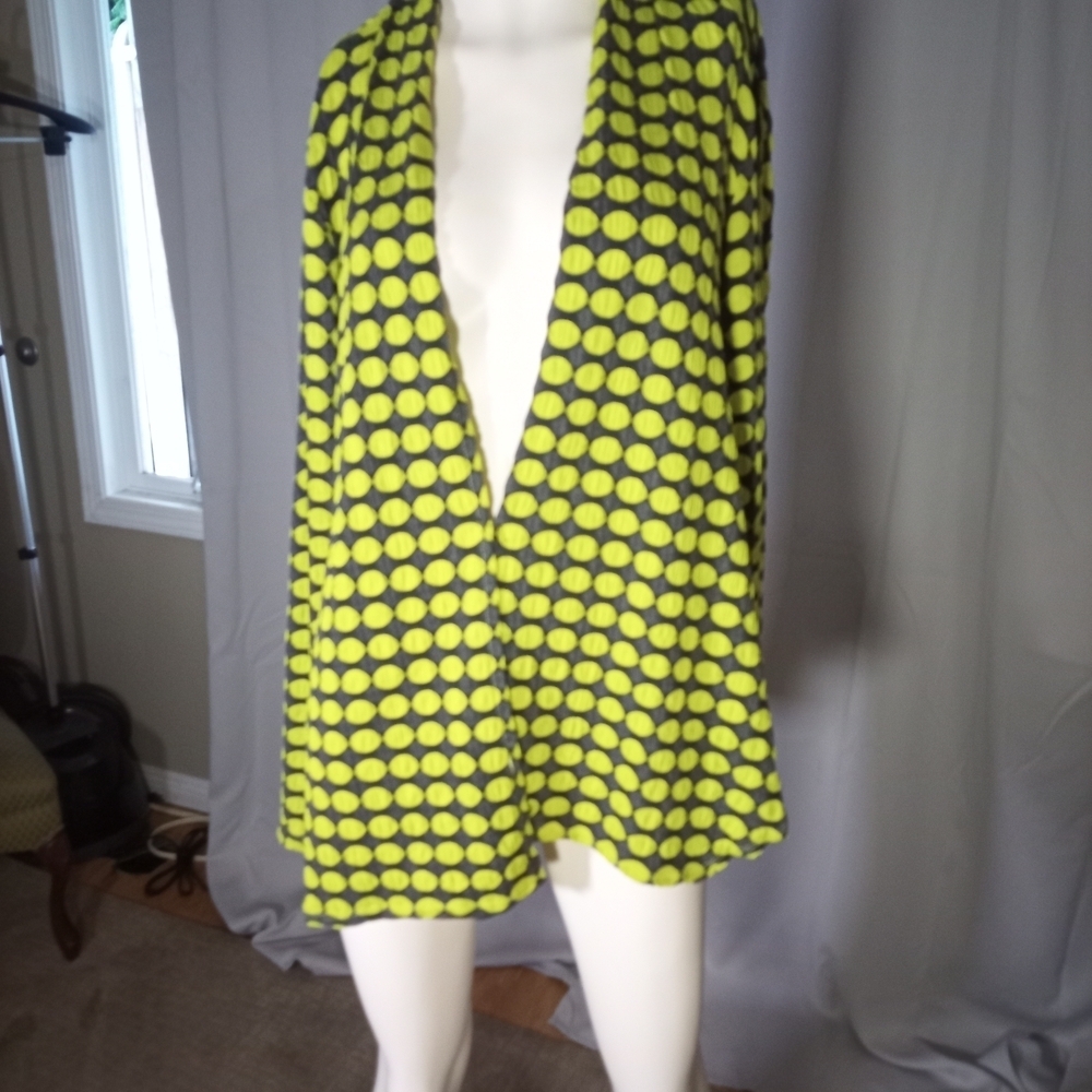 Vibrant Polka Dot Open Blazer